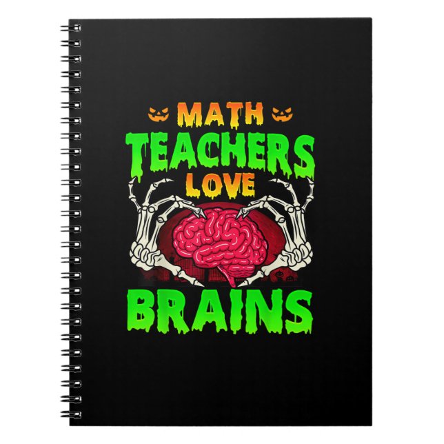 Caderno Espiral Professores de Matemática Cérebros Esqueletos Hall (Frente)
