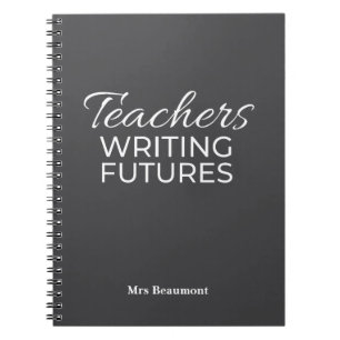 Caderno Espiral Professores Escrevendo Futuros Preto Branco Motiva
