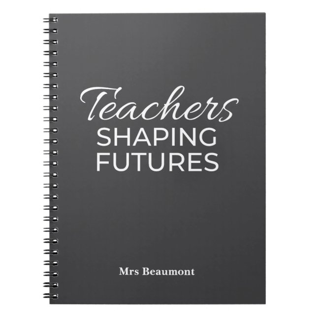 Caderno Espiral Professores Moldando Futuros Preto Branco Motivaci (Frente)