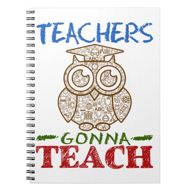 Caderno Espiral Professores Vão Ensinar Coruja Fofa (Frente)