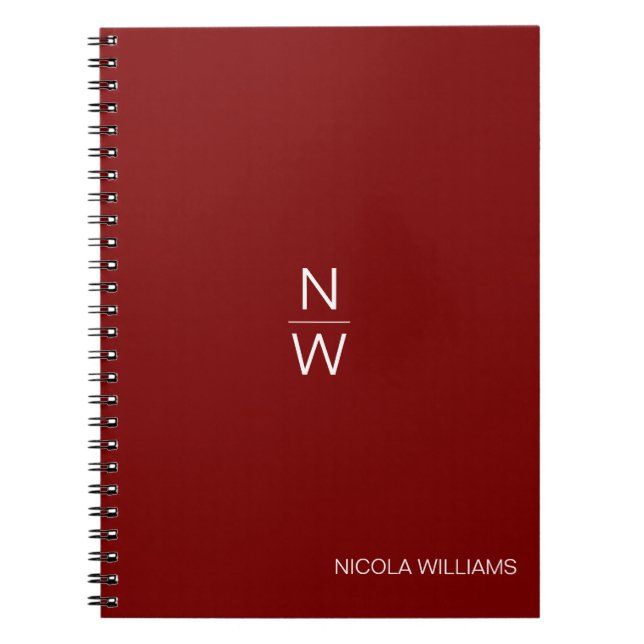 Caderno Espiral Profissional Moderno Simples Minimalista Vermelho  (Frente)