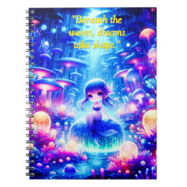 Caderno Espiral Profundidades Místicas - Notebook Chibi Mermaid Gl