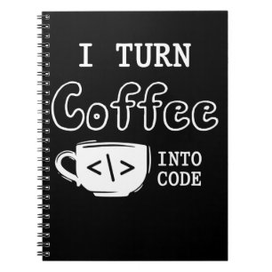 Caderno Espiral Programmer Coffee Joke Software Coder