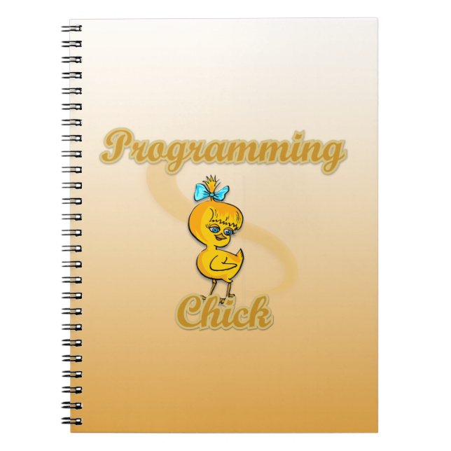 Caderno Espiral Programming Chick (Frente)