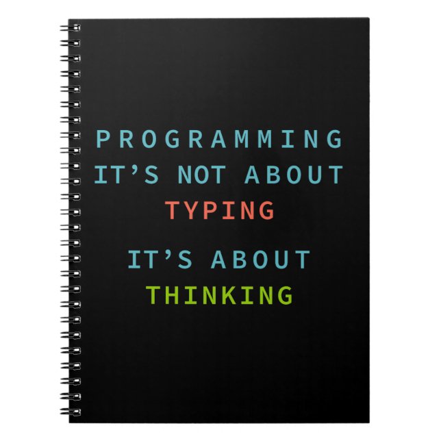 Caderno Espiral “Programming Quote Notebook for Coders & Developer (Frente)