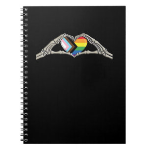 Caderno Espiral Progresso do Orgulho Cardíaco das Mãos Ossas