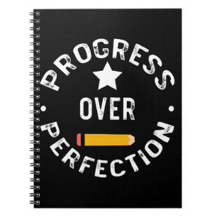 Caderno Espiral Progresso Na Perfeição De Volta Ao Professor Esc
