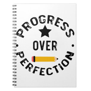 Caderno Espiral Progresso Na Perfeição De Volta Ao Professor Escol