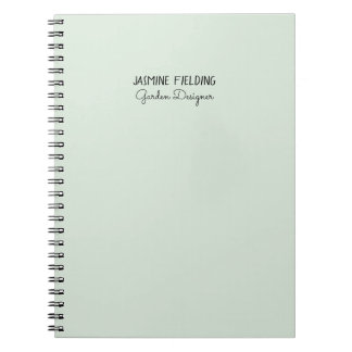 Caderno Espiral Projetista de Jardim em Verde Sage Elegante Person