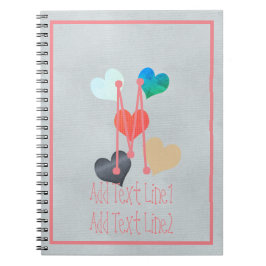 Caderno Espiral Projeto de artesanato de coração grande fofo para