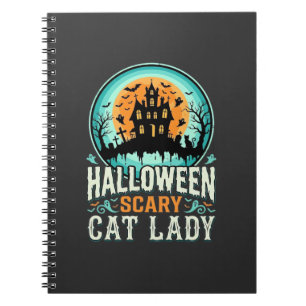 Caderno Espiral Projeto de Casa Assombrada da Senhora Gato Assusta