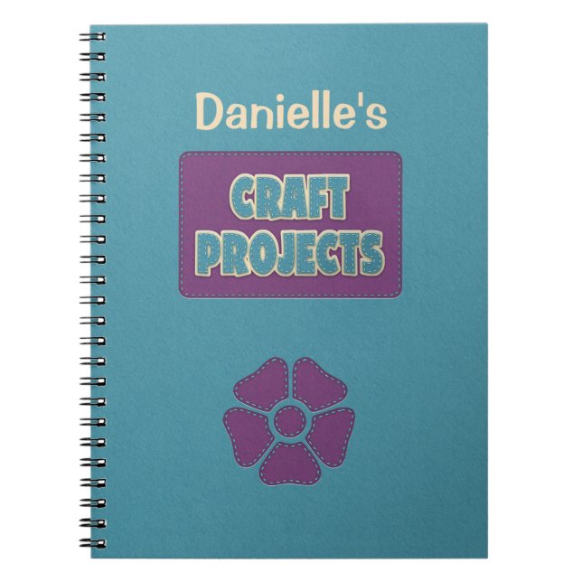 Caderno Espiral Projetos de Artesanato Personalizados (Frente)