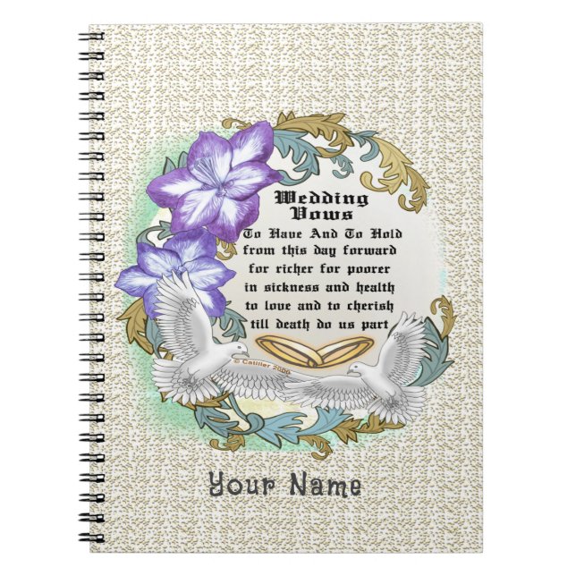 Caderno Espiral PROMESSAS DE CASAMENTO Livro de visitas personaliz (Frente)