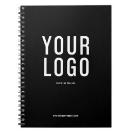 Caderno Espiral Promocional preto e branco mínimo do logotipo come