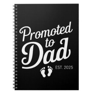 Caderno Espiral Promovido a Papai EST 2025 Engraçado Futuro Pai