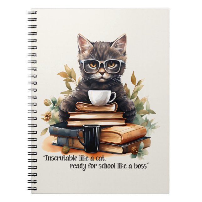 Caderno Espiral Pronto Para A Escola Como Um Chefe (Frente)