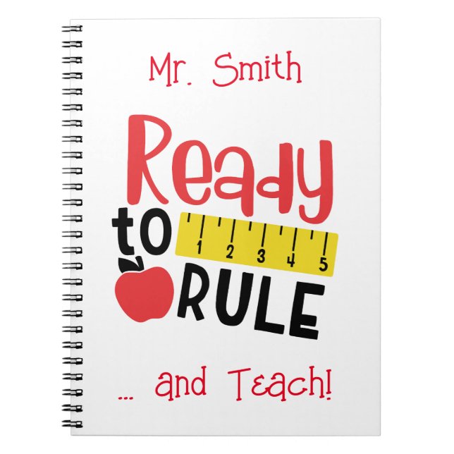 Caderno Espiral Prontos Para Regra De Régua E Apple (Frente)