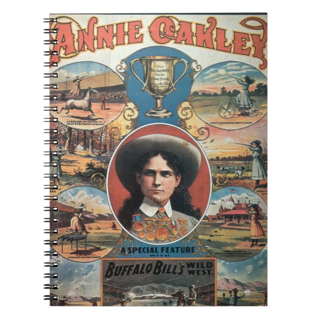 Caderno Espiral Propaganda de poster Annie Oakley que caracteriza (Frente)