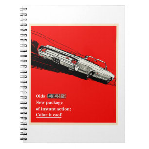 Caderno Espiral Propaganda do vintage de Oldsmobile 442