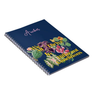 Caderno Espiral Prosperar em Condições Diferentes Plantas Vintage