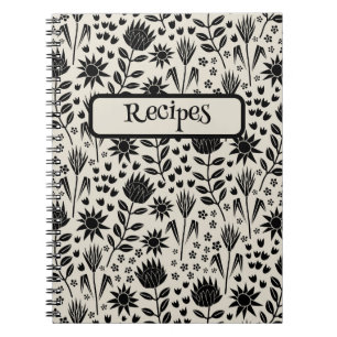 Caderno Espiral Protea Floral Block Impressão Millefleur
