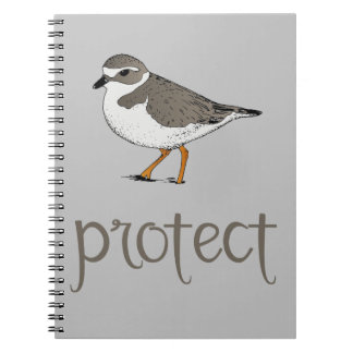 Caderno Espiral Proteja o Pássaro Plover Piping