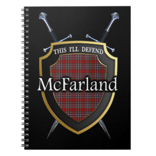 Caderno Espiral Protetor & espadas do Tartan de McFarland