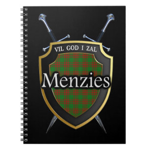 Caderno Espiral Protetor & espadas do Tartan de Menzies do clã