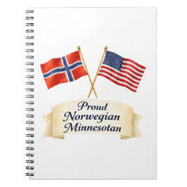 Caderno Espiral Proud Norwegian Minnesotan Heritage Button