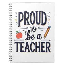 Caderno Espiral Proud to Be a Teacher – Playful Typography