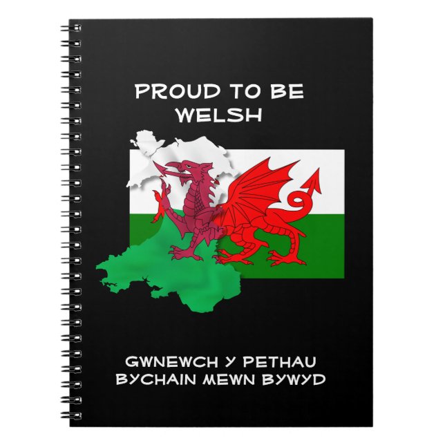 Caderno Espiral PROUD TO BE WELSH Welsh Flag (Frente)