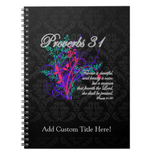Caderno Espiral Provérbio 31 mulheres do cristão da bíblia