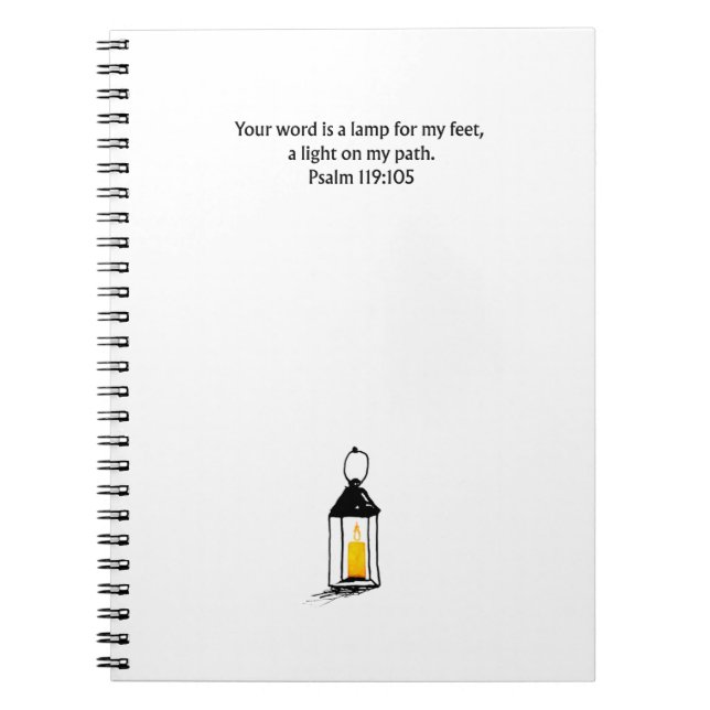 Caderno Espiral Psalm 119:105 Christian Journal Scripture Notebook (Frente)