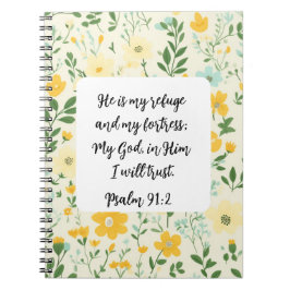 Caderno Espiral Psalm 91:2 Christian Spiral Photo Notebook