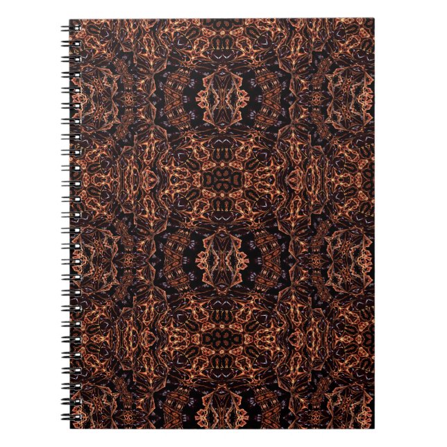 Caderno Espiral Psicodélico, Fratural, Arte Com Chama, Notebook Má (Frente)