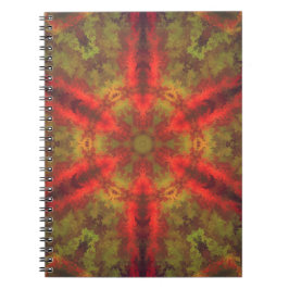 Caderno Espiral Psicodélico, vermelho e amarelo
