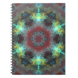 Caderno Espiral Psicodélico Vermelho Hippie Azul e Amarelo