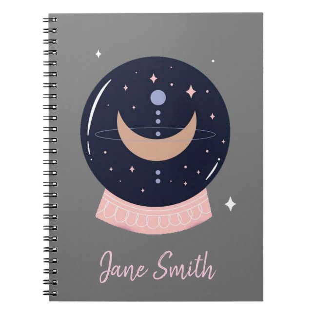 Caderno Espiral Psíquica mística de bola de cristal (Frente)