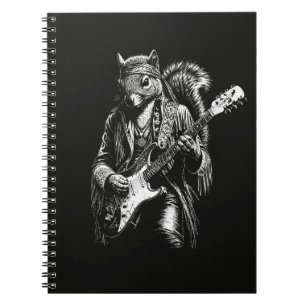 Caderno Espiral Psychedelic Guitar Esquilo - Funny Vintage Rock