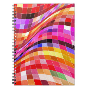 Caderno Espiral Psychedelic Square Pattern