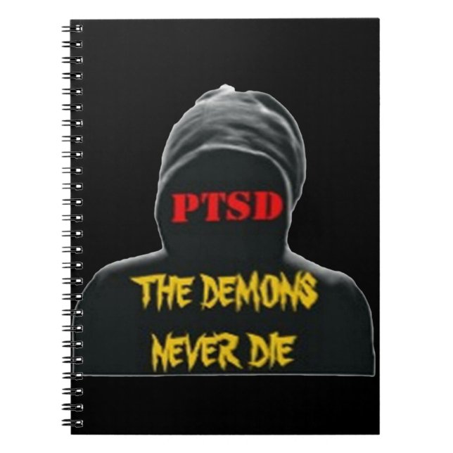 CADERNO ESPIRAL PTSD: OS DEMÔNIOS NUNCA MORREM (Frente)