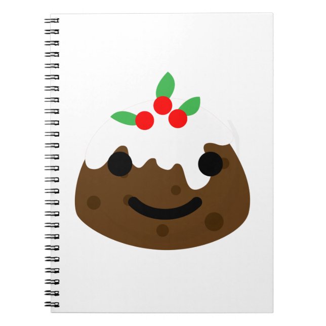 Caderno Espiral pudim de natal emoji (Frente)
