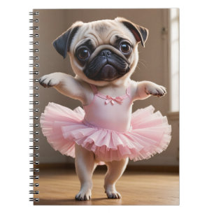 Caderno Espiral Pug Ballerina