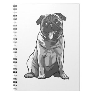 Caderno Espiral Pug bonito com bom humor