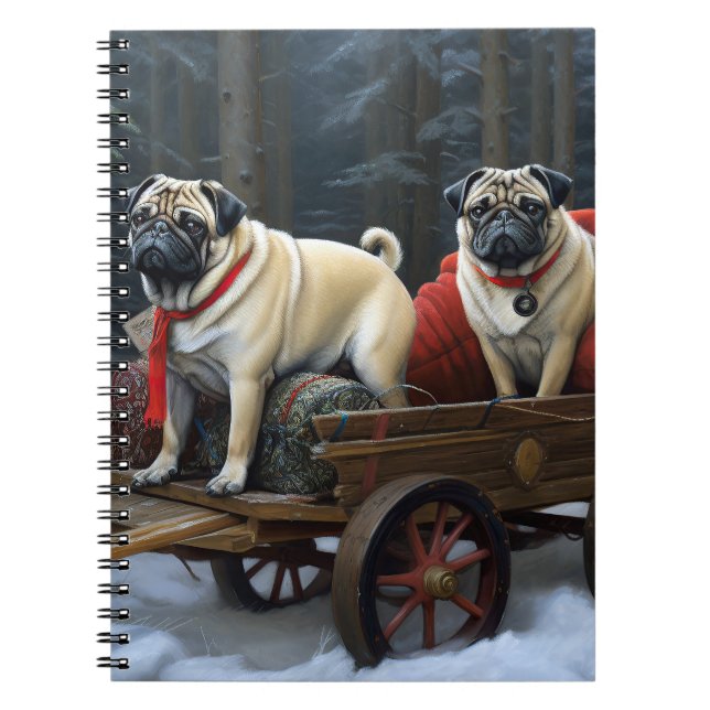 Caderno Espiral Pug Christmas Fesason Season (Frente)