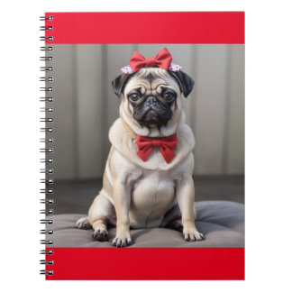 Caderno Espiral Pug com arco