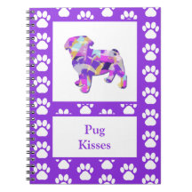 Pug Cujo Cachorro Silhute Paw Purple PY&B