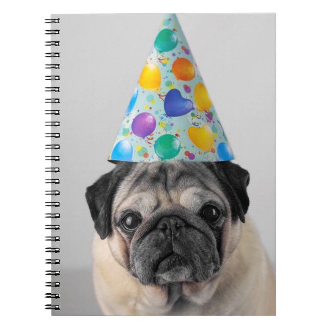 Caderno Espiral Pug do Partido (Frente)