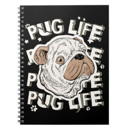 Caderno Espiral Pug Life Animal og