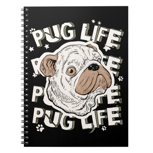 Caderno Espiral Pug Life Animal og (Frente)